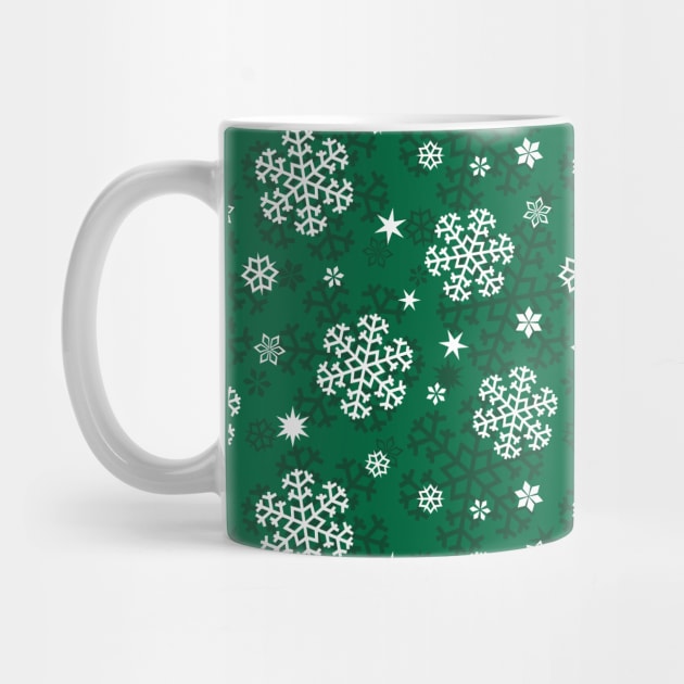 Snowflakes Pattern on Cadmium Green by sifis